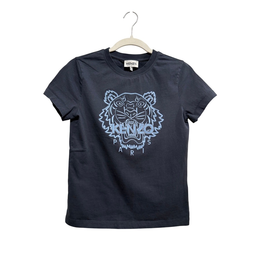 Kenzo Paris Tiger Graphic T-Shirt Navy Blue Light Blue Size M Womens